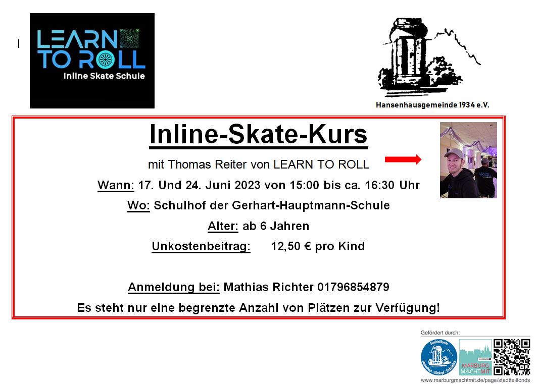 InlineSkateKurs Teil 1 HansenhausGemeinde 1934 e. V.
